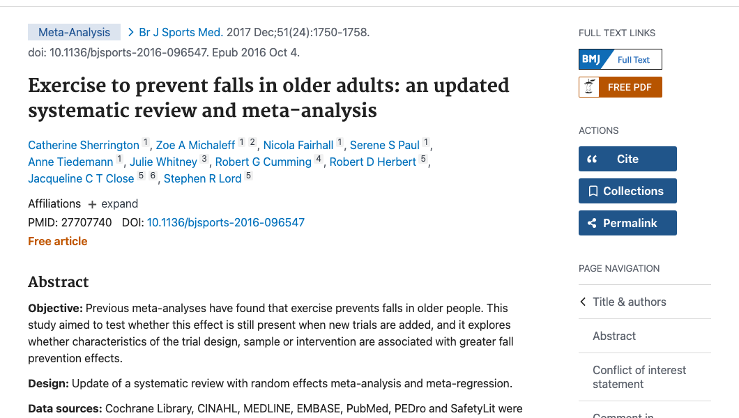 Exercise to prevent falls in older adults: an u... - YouBoost